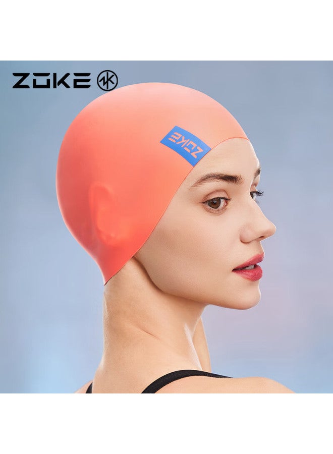 Zoke Solid Color Shiny Swim Cap Silicone Waterproof Ear Protection Adult Swimming Training Equipment 625603201-3 - Image 2