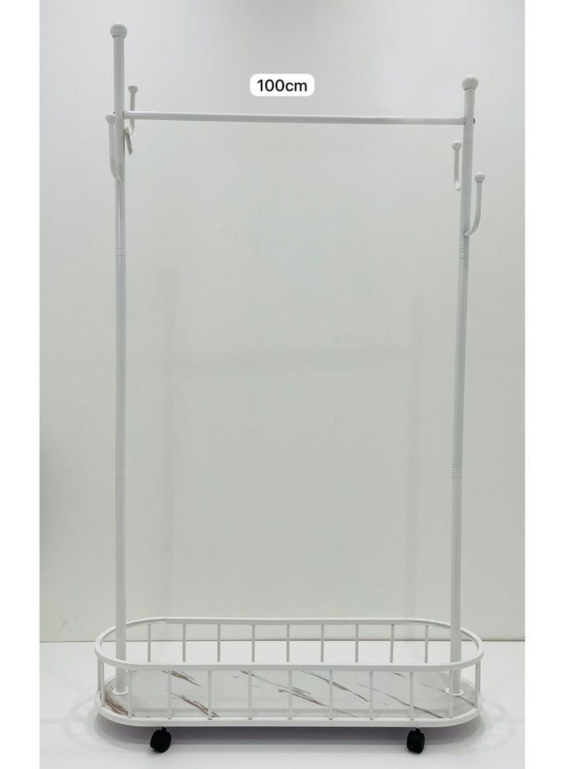 Generic Movable Metal Clothing Rack Multifunctional With Wheels 100 CM  - Image 5