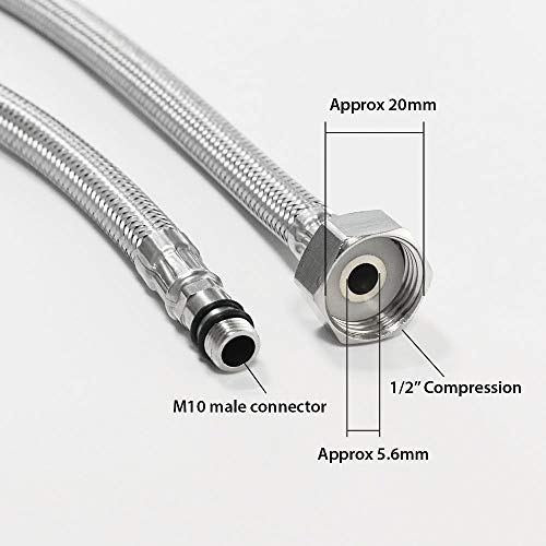 SCW™ BATHROOM KITCHEN BASIN MIXER HOT & COLD TAP HOSE CONNECTION PIPE WITH 60CM STAINLESS STEEL WITH 2 PIS Made In India Manufacturing - Image 2