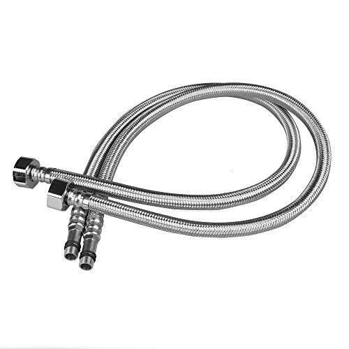SCW™ BATHROOM KITCHEN BASIN MIXER HOT & COLD TAP HOSE CONNECTION PIPE WITH 60CM STAINLESS STEEL WITH 2 PIS Made In India Manufacturing - Image 1