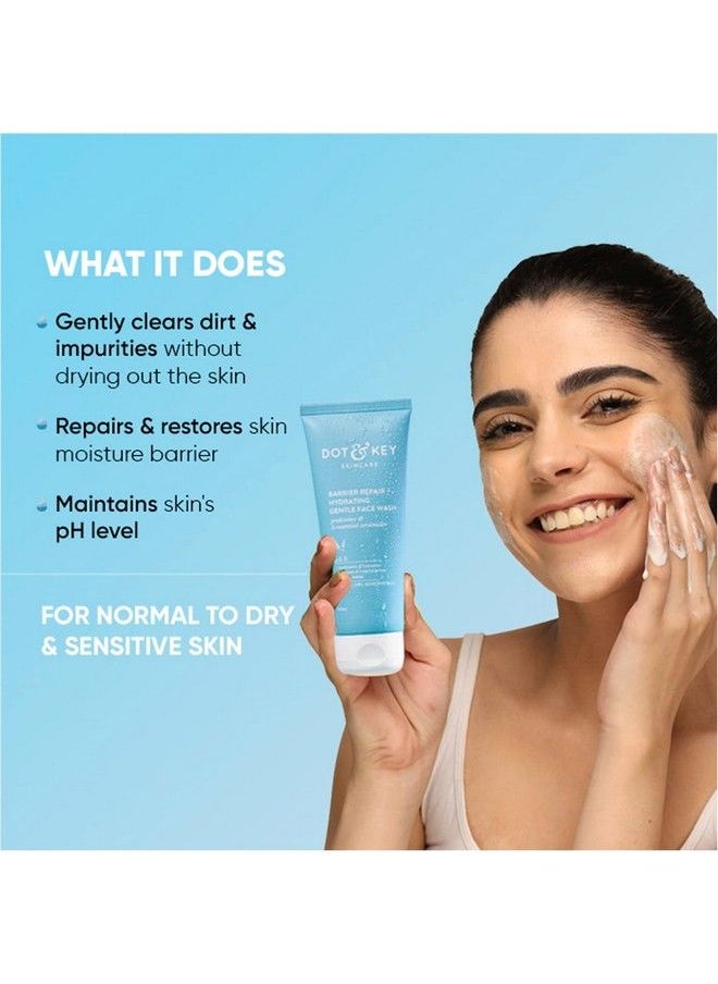Dot & Key Barrier Repair + Hydrating Gentle Face Wash With Probiotic & 5 Essential Ceremides; Face Wash For Dry Normal & Sensitive Skin; Gently Cleanses Skin From Dirt & Oil For Unisex 100Ml  - Image 3