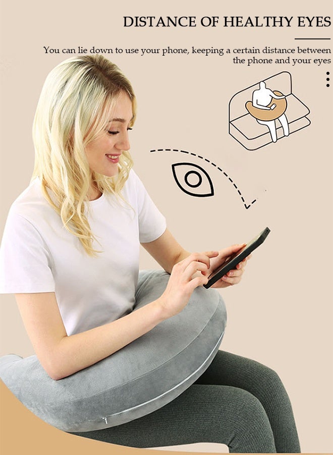 DUNISO Soft Reading Pillow for Lap, Armrest Lap Desk Pillow for Adult, Premium Foam Bed Rest Pillow for Reading, Working, Playing Game or Sitting in Bed Floor Sofa - Image 5