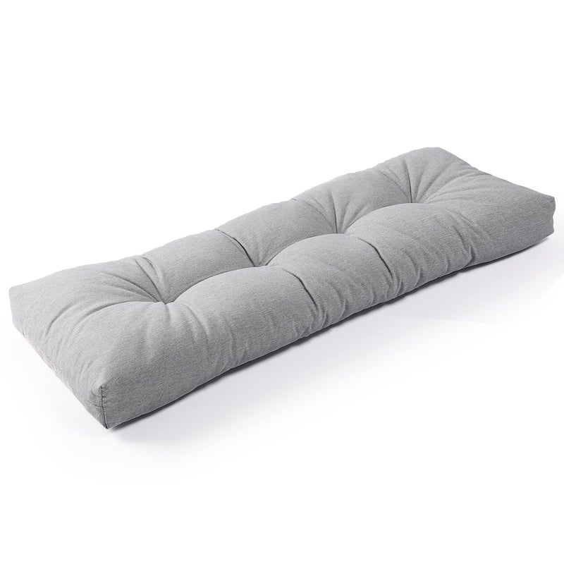 SUNROX LokGrip Non slip Tufted Memory Foam Bench Cushion  FadeShield Water Resistant Durable Thicken Outdoor/Indoor Bench Seat Pads 27x12x4 inch  Heather Grey - Image 1