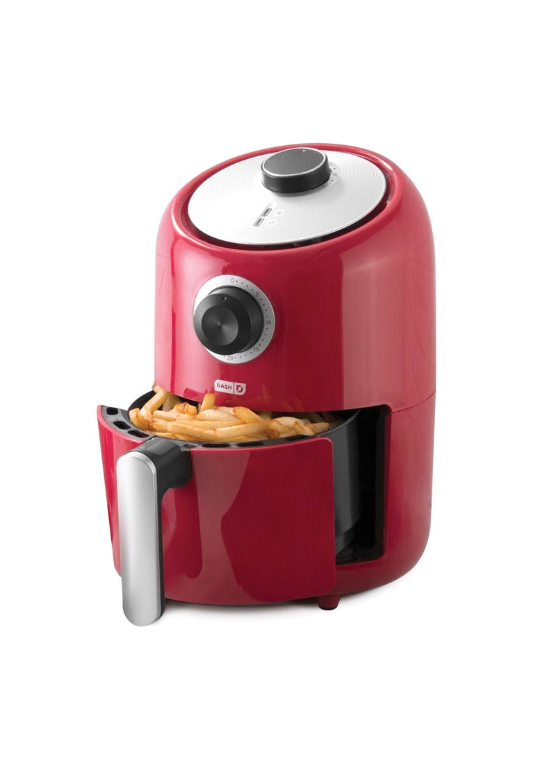 Dash DASH Compact Air Fryer Oven Cooker with Temperature Control Nonstick Fry Basket Recipe Guide  Auto Shut off Feature 2 Quart  Red 