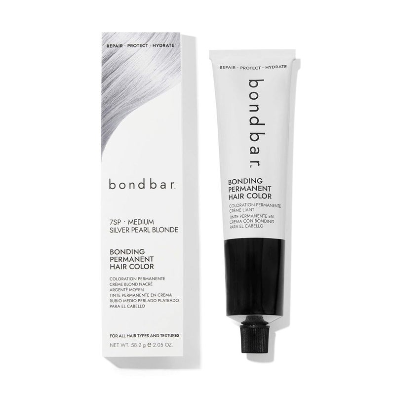Bondbar 7SP Medium Silver Pearl Blonde Bonding Permanent Creme Hair Color Repairing hair dye for all hair types Vegan Built in Bonding 205 Oz