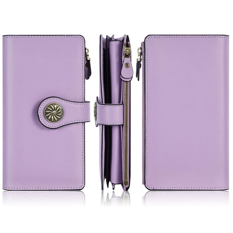 Travelambo Women's Wallet RFID Blocking Trifold Clutch Large Capacity Credit Card Holder Travel Purse - Image 5