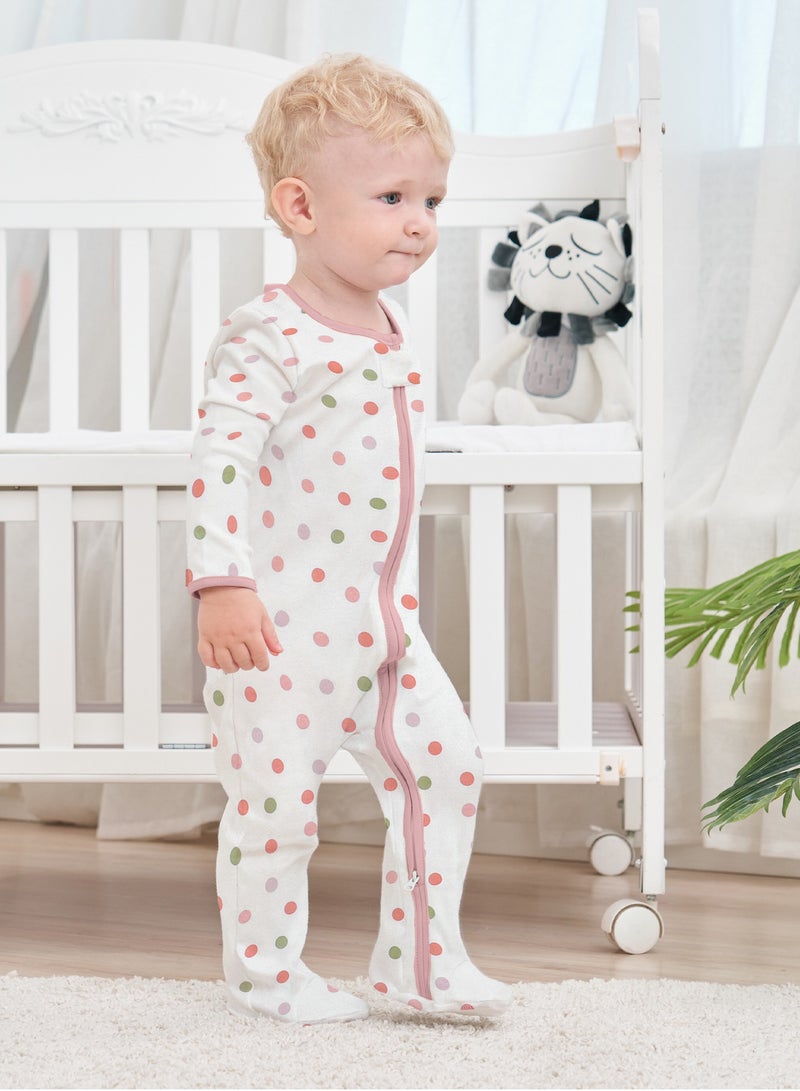 DOOKOO 3PCS Newborn  Baby Onesies with zipper 100% cotton long sleeve baby pajamas leg covered baby clothes - Image 3