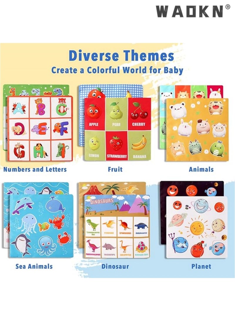 دبليو أيه أو كي أن مونتيسوري لعب 1 سنة فما فوق ، طفل منديل مربع اللعب ، 10 قطعة من القماش الملون و 6 قطعة من القماش المضادة للتجاعيد ، 6-36 شهرا مونتيسوري لعب الأطفال الحسية - Image 2