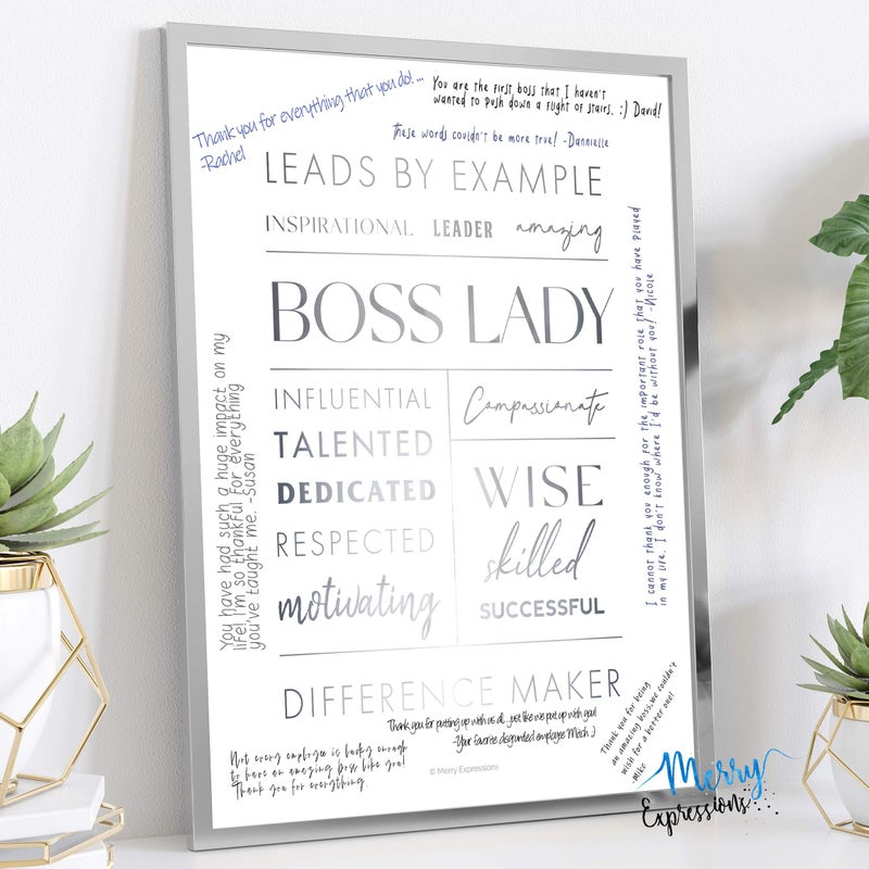 Merry Expressions Boss Lady Desk and Wall Art Gift for Retirement  Boss Gift  Best Friend Gift for Women  Office D?cor  Wall Hang or Stand on Desk - Image 1