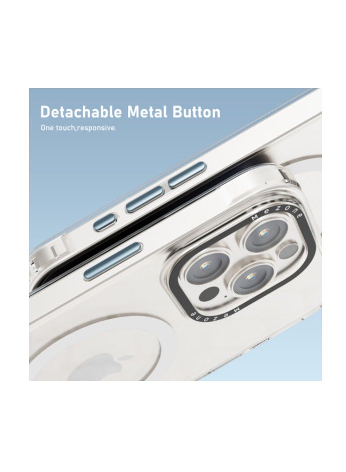 Mezone iPhone 14 Pro Clear MagSafe Phone Case, Shock Absorbing, Anti Scratch & Anti-Yellowing Case Black - Image 3