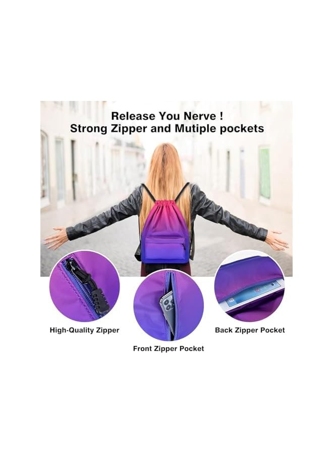S-TOP Drawstring Bags, Waterproof Sports Backpack with Wide Straps, Lightweight Gym Sack for Swimming, Yoga, Shopping and Beach Activities for Men and Women - Image 4