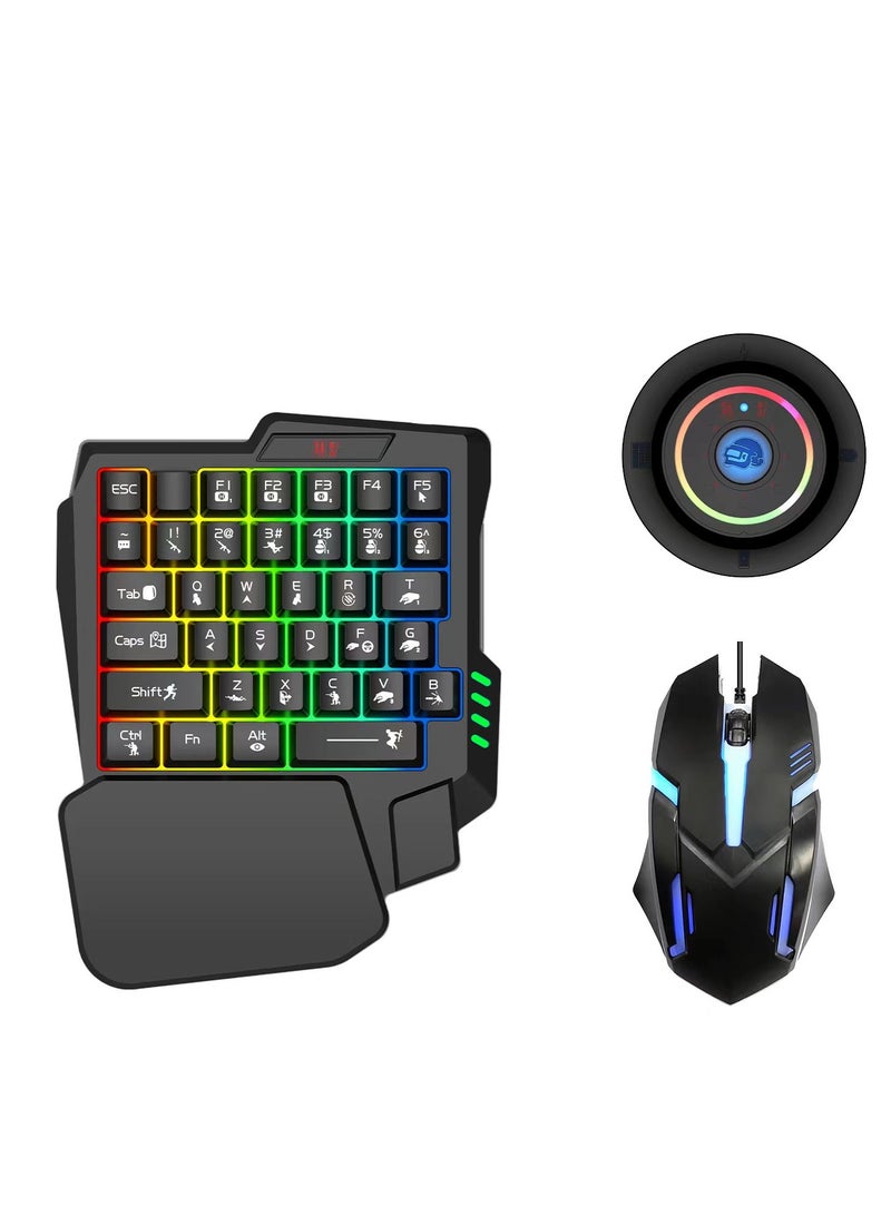 Gaming Mouse 35 Keys Single Hand Gaming Keyboard Converter Set For Android PUBG CODM Genshin Diablo All Games - Image 2