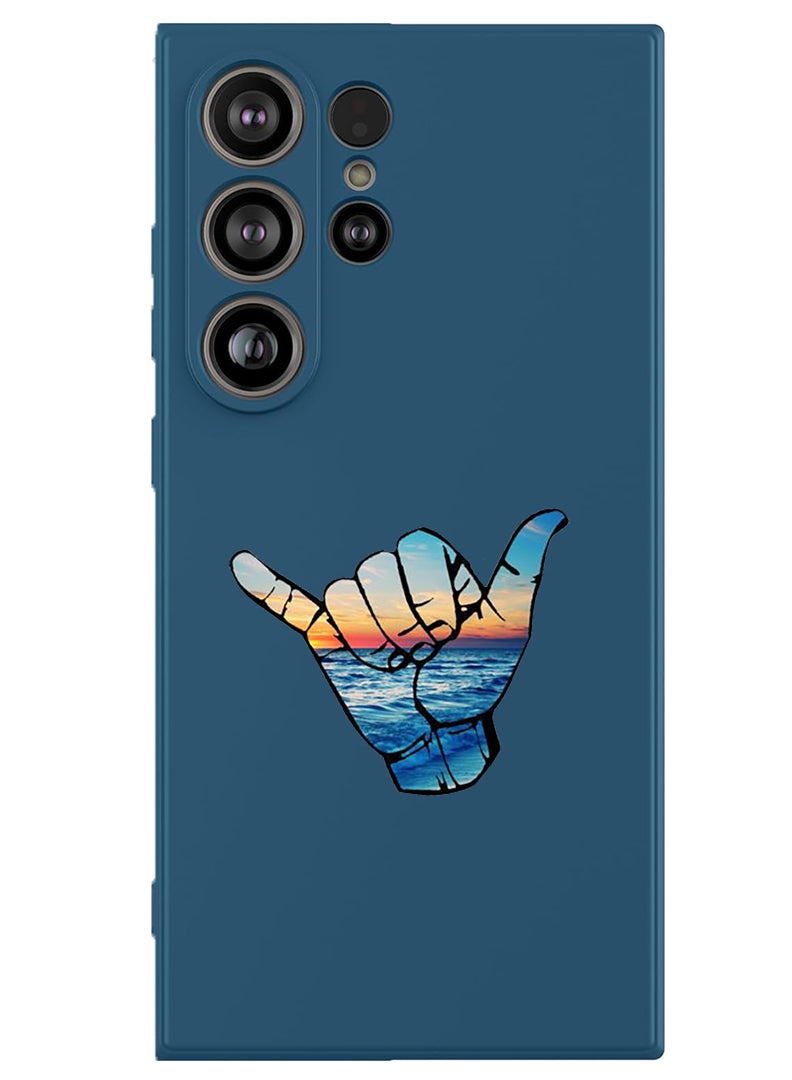 Theodor Protective Slim Fit Case Liquid Silicone Cover with Full Body Protection Anti-Scratch Shockproof Case For Samsung Galaxy S25 Ultra (Blue) - Hand - Image 1
