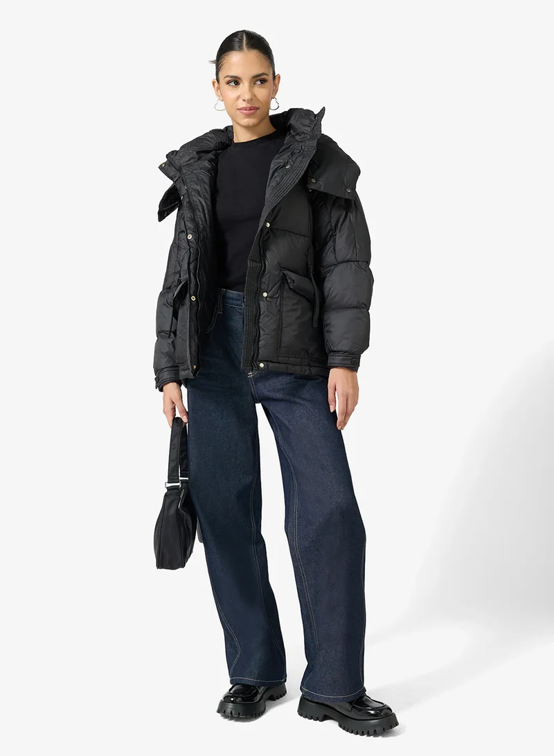 Ginger Hooded Longline Quilted Jacket