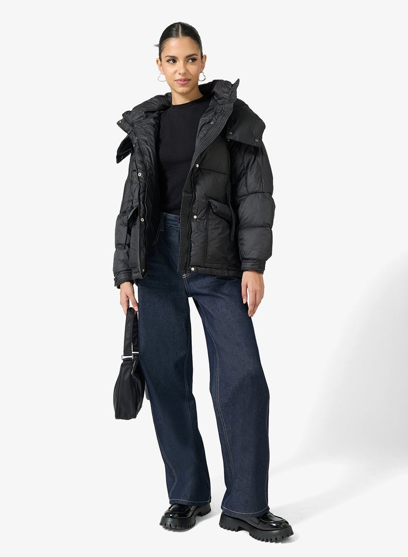 Ginger Hooded Longline Quilted Jacket - Image 5