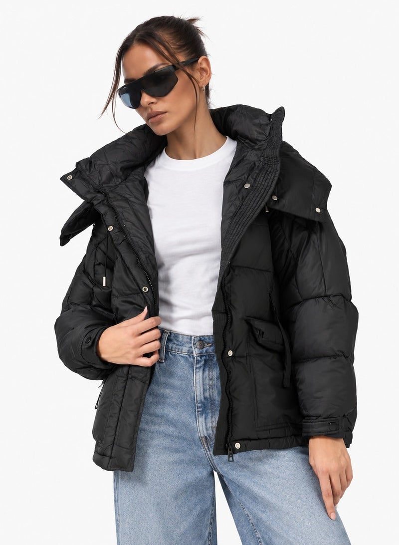 Ginger Hooded Longline Quilted Jacket - Image 1