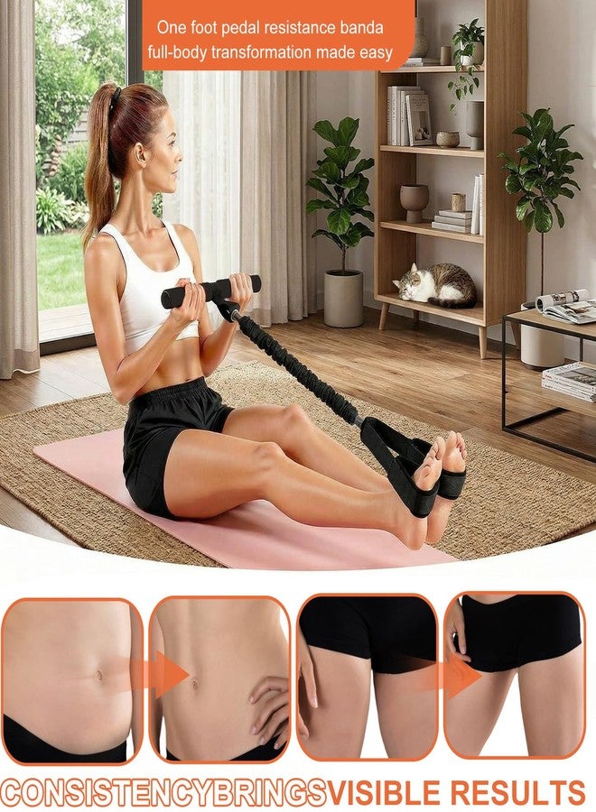 FOLAI Durable Pedal Resistance Band with Handle, Thickened Latex Tubes and Soft Foam Fabric Foot Pedal, Sit Up Exercise Equipment Full-Body Excercise Band Portable Unisex Resistance Exercise Bands - Image 2