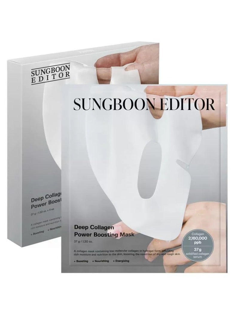 SUNGBOON EDITOR Deep Collagen Overnight mask 37gx4ea | Original Hydrating Collagen Face Mask | Real Collagen 2,160,000PPB for Elasticity |TikTok Trend Items Korean Skin Care - Image 1