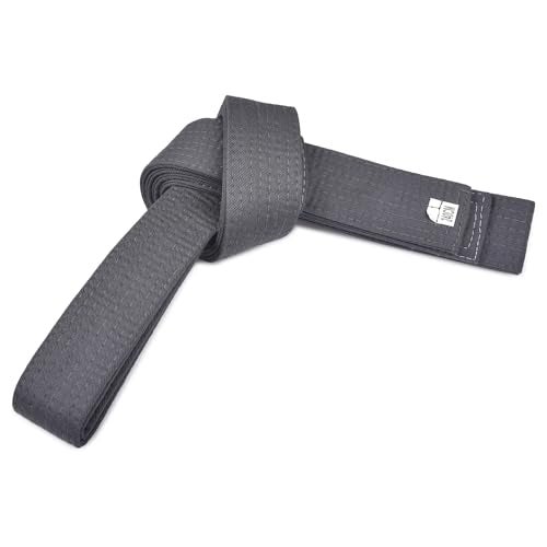 KAADUU Karate Belt, Judo Belt And BJJ Belt For Martial Arts Training, PC Cotton Rank Karate Belt With 8 Row Stitching, Durable Non Fading For Taekwondo Judo Hapkido (Grey, 220) - Image 2