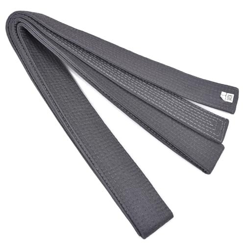 KAADUU Karate Belt, Judo Belt And BJJ Belt For Martial Arts Training, PC Cotton Rank Karate Belt With 8 Row Stitching, Durable Non Fading For Taekwondo Judo Hapkido (Grey, 220) - Image 3