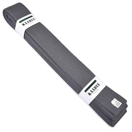 KAADUU Karate Belt, Judo Belt And BJJ Belt For Martial Arts Training, PC Cotton Rank Karate Belt With 8 Row Stitching, Durable Non Fading For Taekwondo Judo Hapkido (Grey, 220) - Image 4