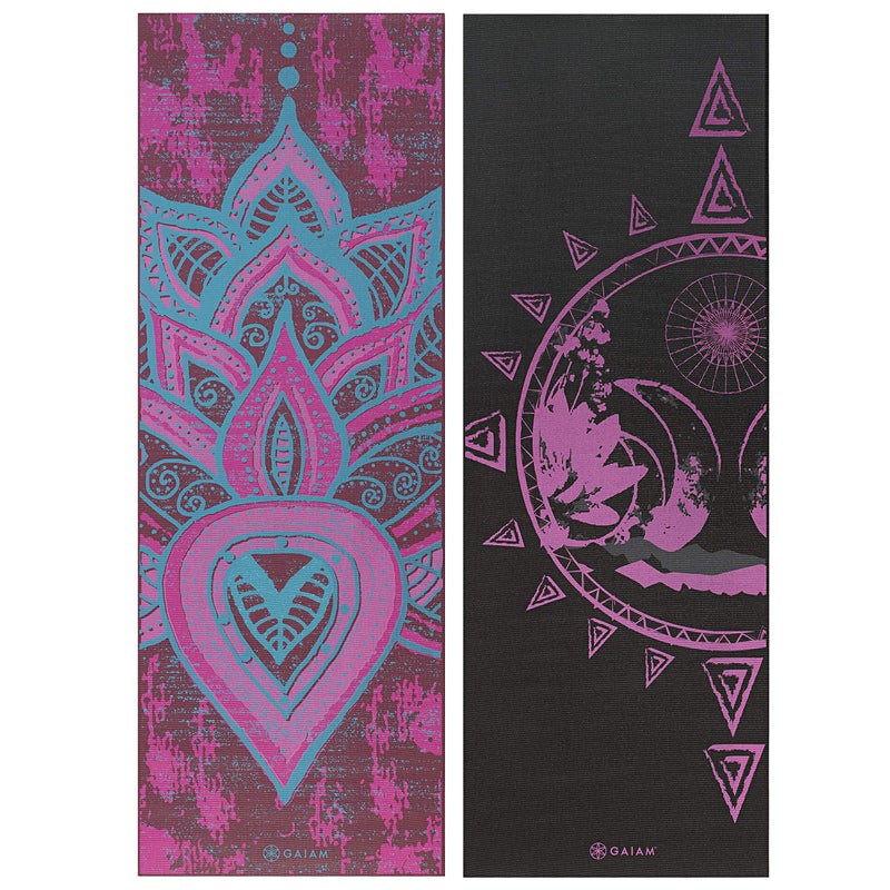 Gaiam Yoga Mat Premium Print Reversible Extra Thick Non Slip Exercise & Fitness Mat for All Types of Yoga, Pilates & Floor Workouts, Be Free, 6mm - Image 2