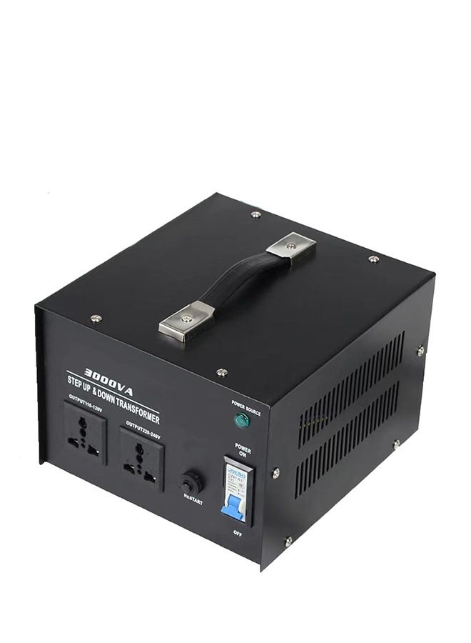 محول جهد بقدرة 3000 واط، لتحويل بين 110V/120V/220V/240V تصاعديًا وتنازليًا، مزود بمقبس عالمي للاستخدام المنزلي - Image 1
