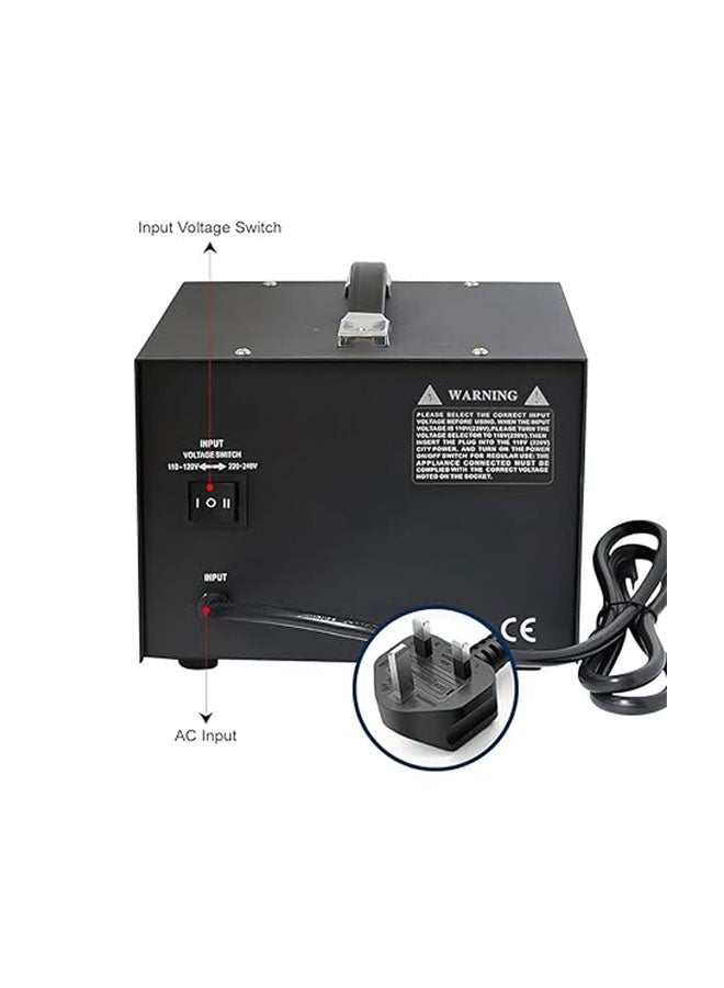 محول جهد بقدرة 3000 واط، لتحويل بين 110V/120V/220V/240V تصاعديًا وتنازليًا، مزود بمقبس عالمي للاستخدام المنزلي - Image 3