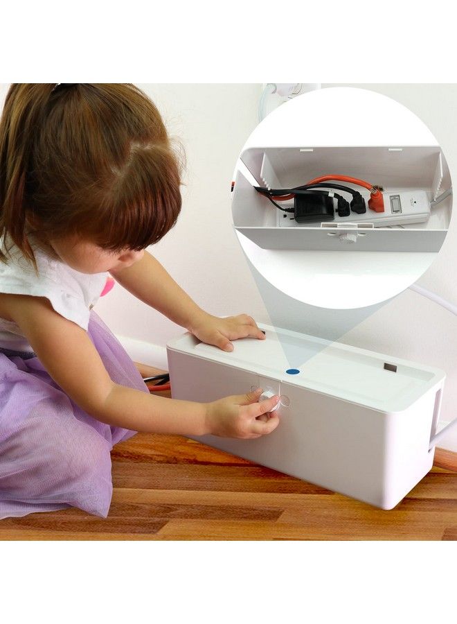 Wappa Baby Power Strip Cover Box Effectively Baby Proofs Power Strip On Floor Or Wall. Large 13" With Double Lock Convenient Side Openings For Cords & Cables. Protects Small Hands & Fingers - Image 2