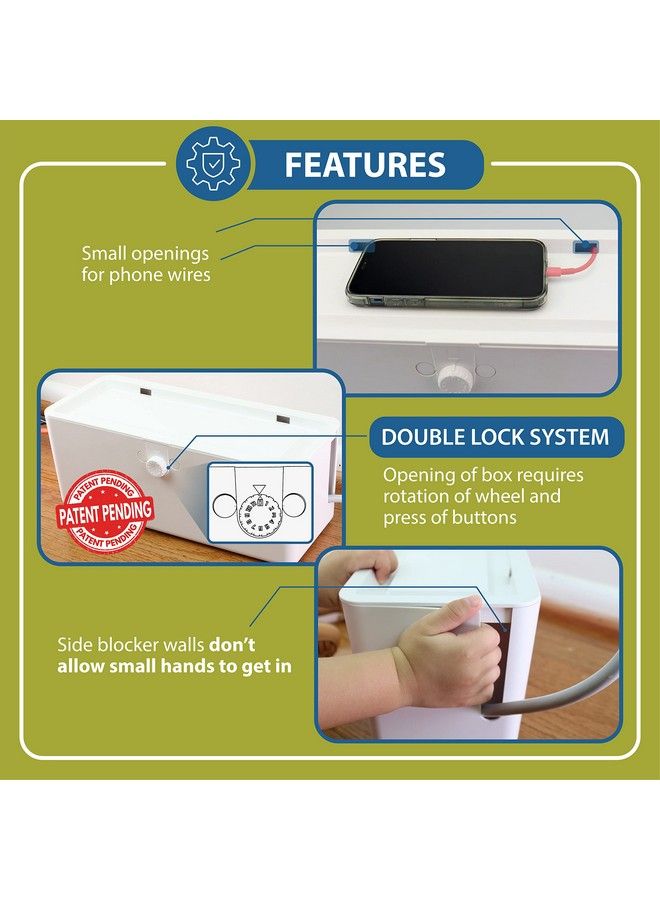 Wappa Baby Power Strip Cover Box Effectively Baby Proofs Power Strip On Floor Or Wall. Large 13" With Double Lock Convenient Side Openings For Cords & Cables. Protects Small Hands & Fingers - Image 5