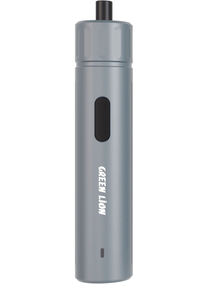 جرين ليون طقم مفك براغي كهربائي لاسلكي مع 28 رأس (CR-V)، سرعة قصوى 280 دورة/دقيقة مع تشغيل ثنائي الوضع، تحكم دقيق في العزم وبطارية قابلة لإعادة الشحن - مجموعة صيانة وإصلاح منزلية - لون رمادي - Image 1