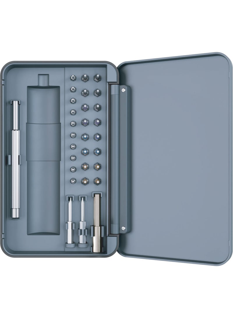 جرين ليون طقم مفك براغي كهربائي لاسلكي مع 28 رأس (CR-V)، سرعة قصوى 280 دورة/دقيقة مع تشغيل ثنائي الوضع، تحكم دقيق في العزم وبطارية قابلة لإعادة الشحن - مجموعة صيانة وإصلاح منزلية - لون رمادي - Image 3