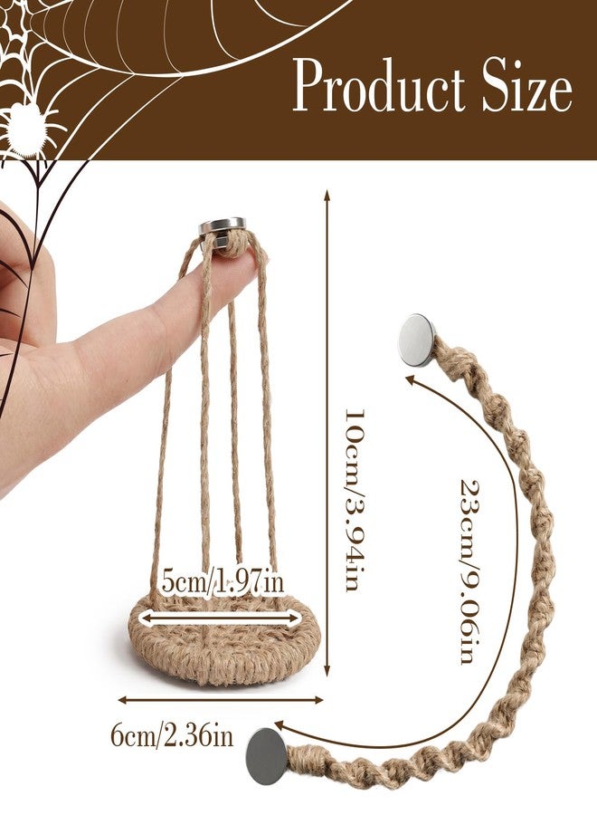 Aeaocvo 2 Pack Jumping Spider Rope Bridge Swings, Magnetic Handmade Braided Jumping Spider Accessories for Pet Tiny Animals Enclosure Decorations - Image 2