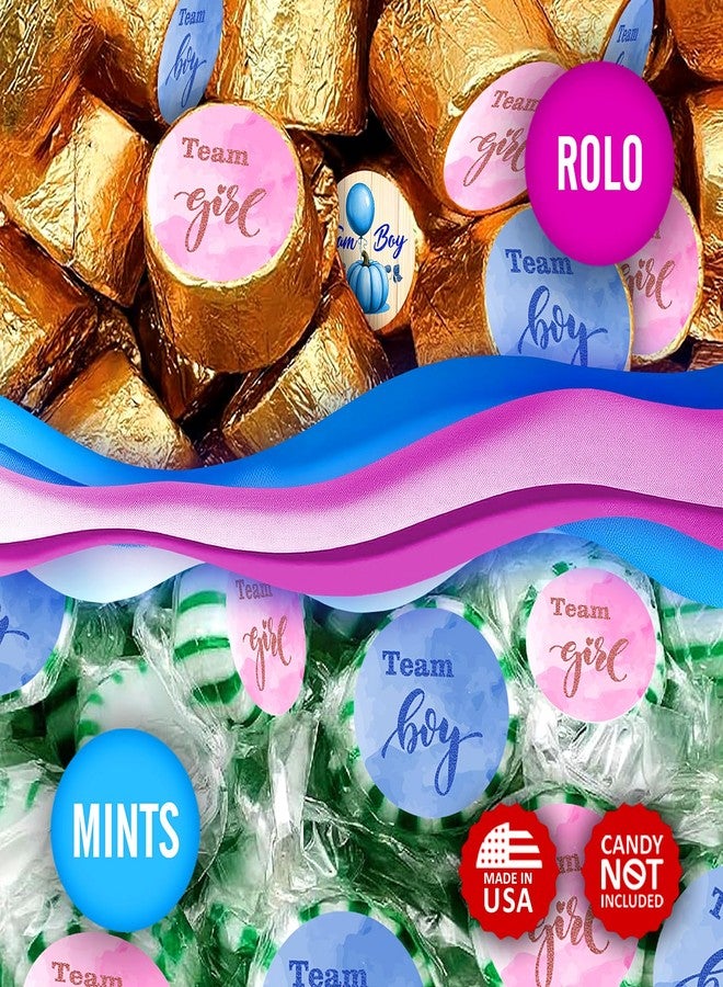 RokAPary 216 Team Girl Team Boy Kisses Labels for Gender Reveal Party, Baby Shower Or Baby Sprinkle Event Decorations, Boy or Girl Stickers, Wrappers, Great for Tags, Games (Pink, Blue) Made in USA - Image 3