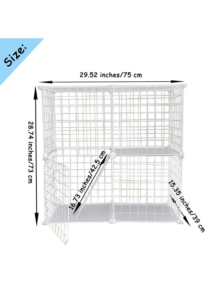 Neostyle - Cat Cage Indoor,Detachable Metal Pet Playpen,Portable Collapsible  Cage Enclosure for Small and Medium Pets(75 * 73 * 39cm,white) - Image 1