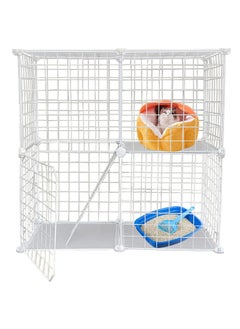 Cat Cage Indoor,Detachable Metal Pet Playpen,Portable Collapsible  Cage Enclosure for Small and Medium Pets(75 * 73 * 39cm,white)
