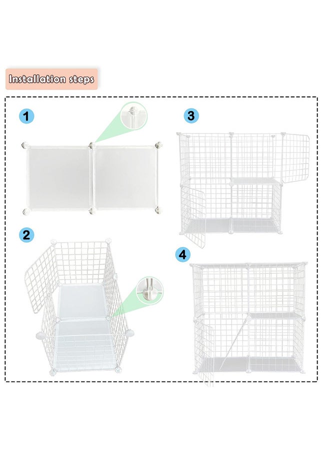 Neostyle - Cat Cage Indoor,Detachable Metal Pet Playpen,Portable Collapsible  Cage Enclosure for Small and Medium Pets(75 * 73 * 39cm,white) - Image 1