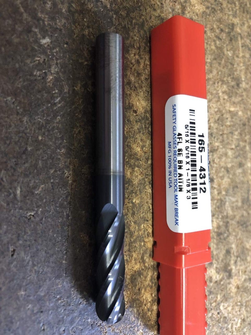 USA 5/16" 4 Flute Long Length AlTiN Coated Carbide Ball END Mill 5/16" x1-1/8" x 3" - Image 2
