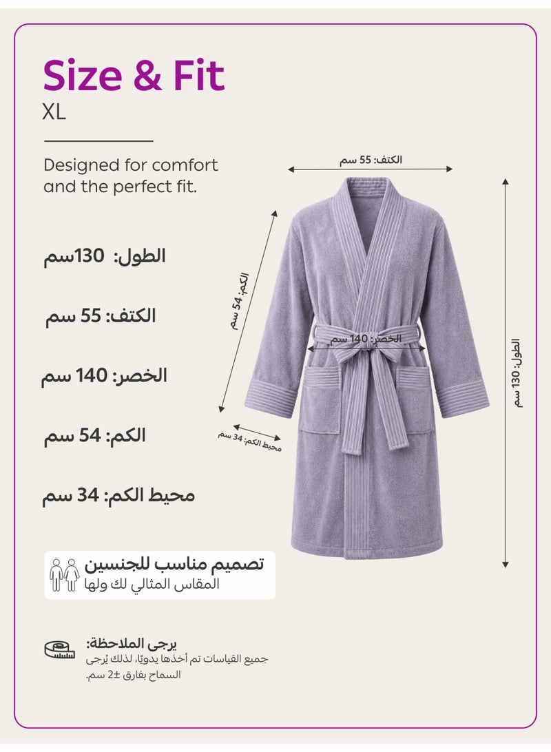 Donetella 1-Pcs Unisex  Bathrobe  XL Size - Kimono Collar, Highly Absorbent, Quick Dry, Soft Spa Robe with Belt & Pockets - Microfiber 330 GSM, Everyday Use - Image 4