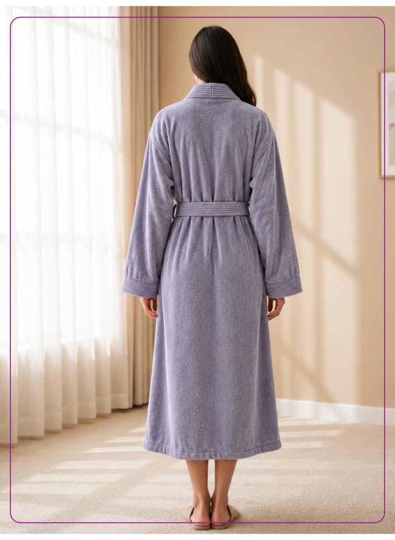 Donetella 1-Pcs Unisex  Bathrobe  XL Size - Kimono Collar, Highly Absorbent, Quick Dry, Soft Spa Robe with Belt & Pockets - Microfiber 330 GSM, Everyday Use - Image 5
