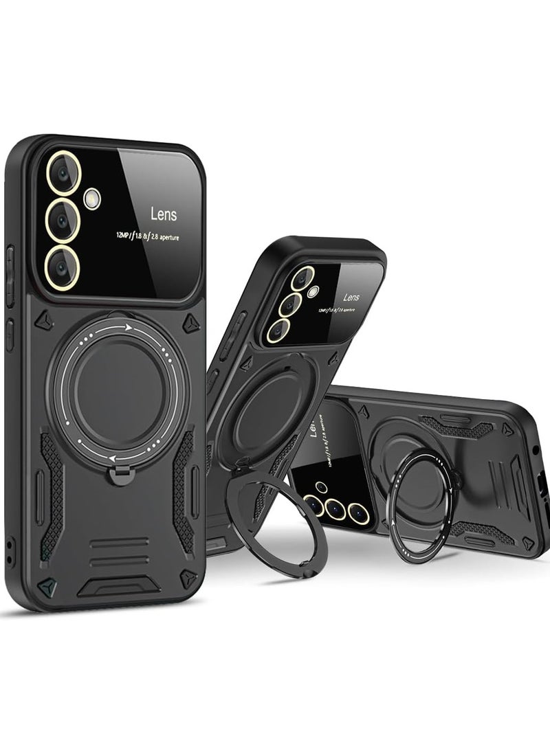 VKL Magnetic Ring Case with Stand for Samsung Galaxy A 55 5G,Built in 360° Rotatable Ring Stand Slim Protective Shockproof Phone Case for Galaxy A 55 5G (Black)  - Image 1