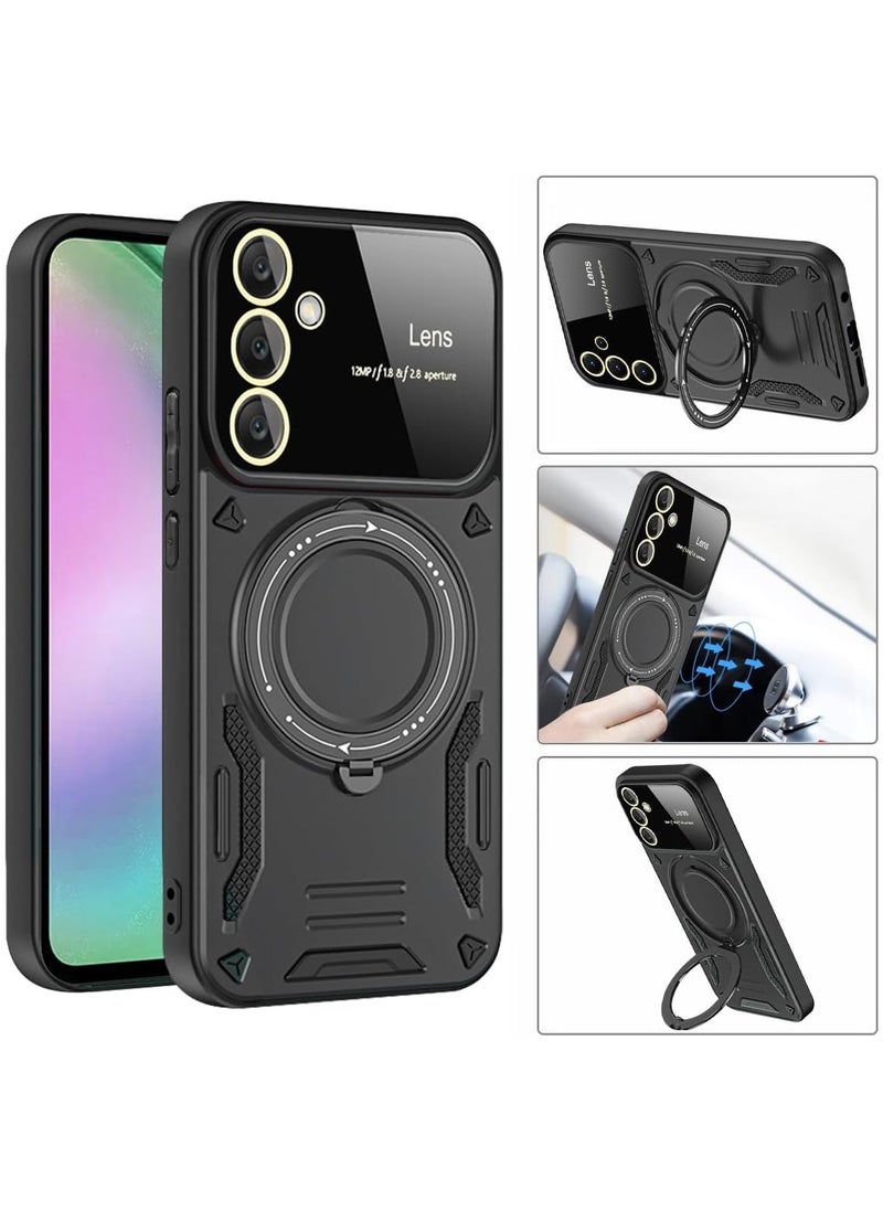 VKL Magnetic Ring Case with Stand for Samsung Galaxy A 55 5G,Built in 360° Rotatable Ring Stand Slim Protective Shockproof Phone Case for Galaxy A 55 5G (Black)  - Image 3