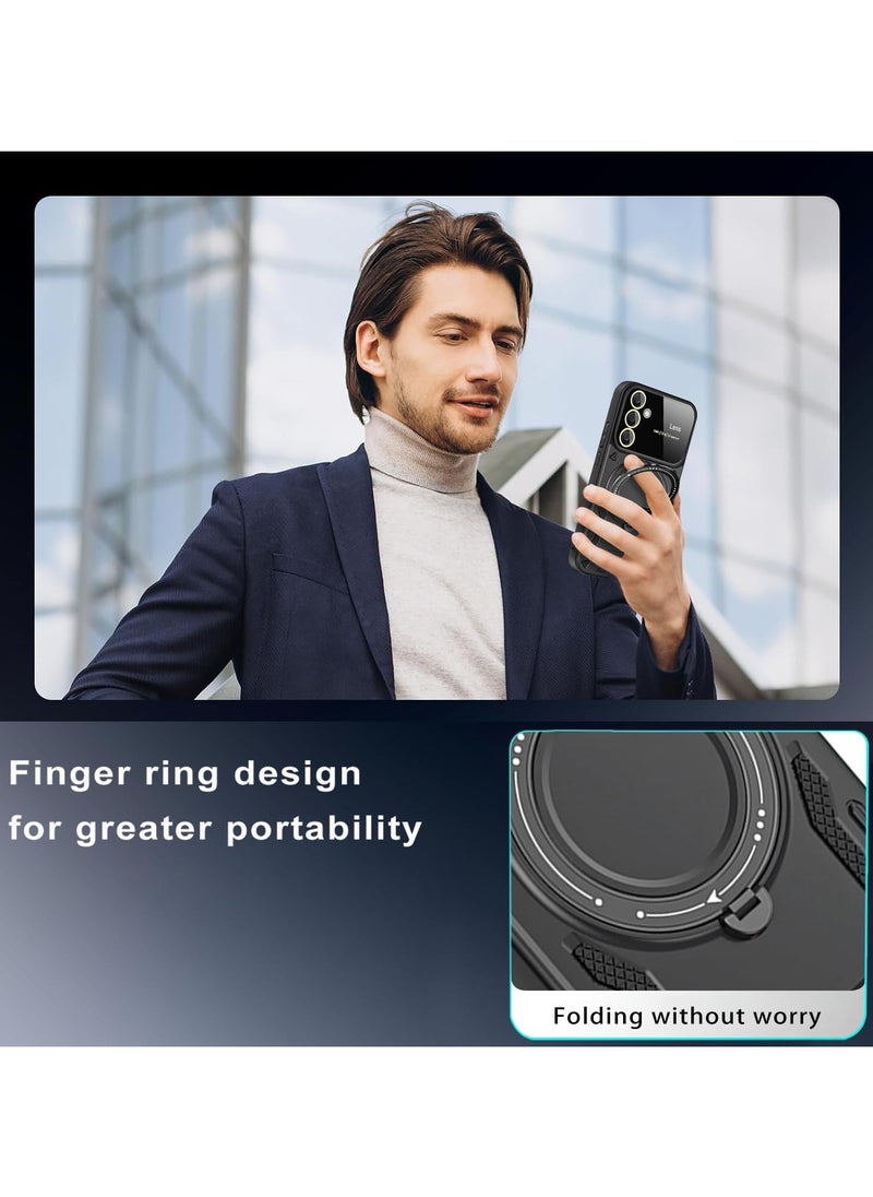 VKL Magnetic Ring Case with Stand for Samsung Galaxy A 55 5G,Built in 360° Rotatable Ring Stand Slim Protective Shockproof Phone Case for Galaxy A 55 5G (Black)  - Image 2