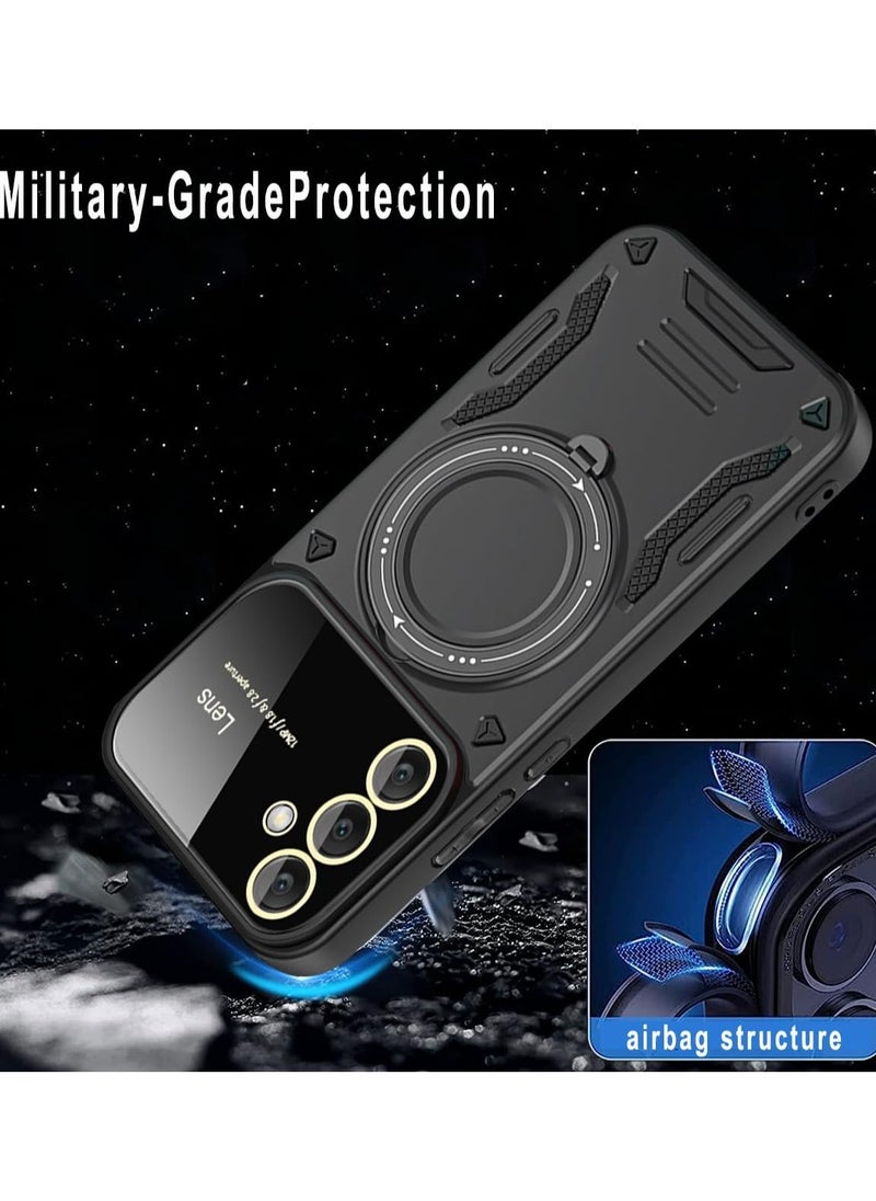 VKL Magnetic Ring Case with Stand for Samsung Galaxy A 55 5G,Built in 360° Rotatable Ring Stand Slim Protective Shockproof Phone Case for Galaxy A 55 5G (Black)  - Image 5