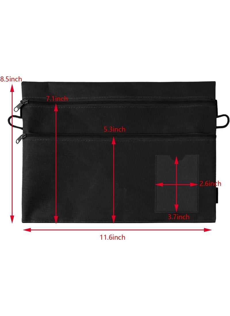 Starsouce Adjustable Elastic Band Multi Pockets Pen Holder Zippered Office Supplies Organizer Caculator Cards Keys Sleeve Pouch for File Folder Binder Book Journals Notebook 85 x 116 Inch Detachable  - Image 5