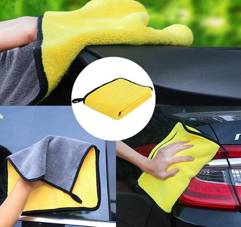NAIDEV Multipurpose Microfiber Cleaning Cloths for Car, Bike Cleaning, Polishing, Washing & Detailing, Double Sided, Extra Thick Plush Microfiber Towel Lint-Free 30 * 30 (Set of 1) - Image 4