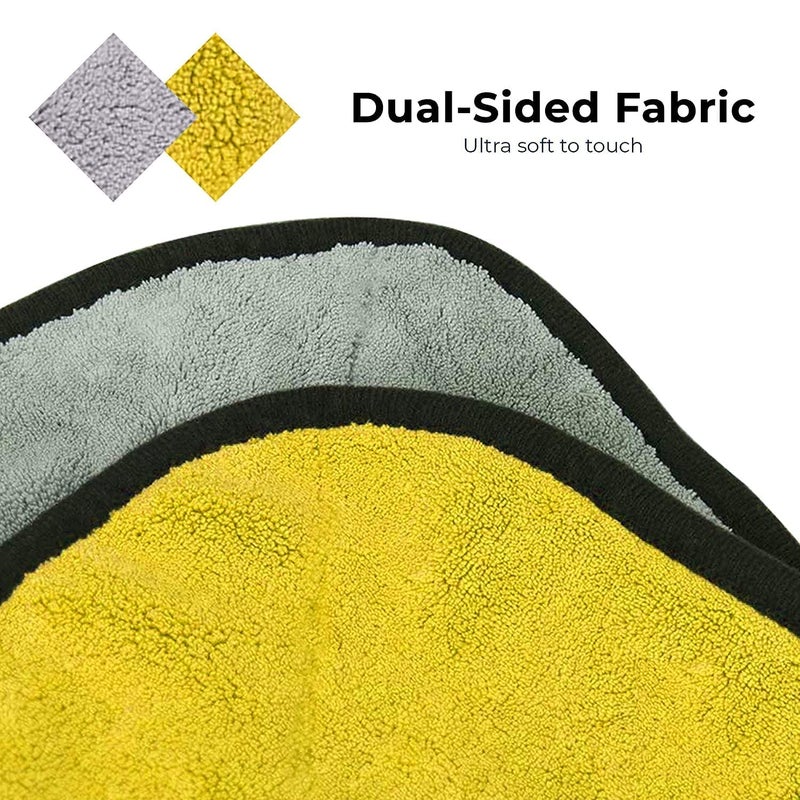 NAIDEV Multipurpose Microfiber Cleaning Cloths for Car, Bike Cleaning, Polishing, Washing & Detailing, Double Sided, Extra Thick Plush Microfiber Towel Lint-Free 30 * 30 (Set of 1) - Image 5