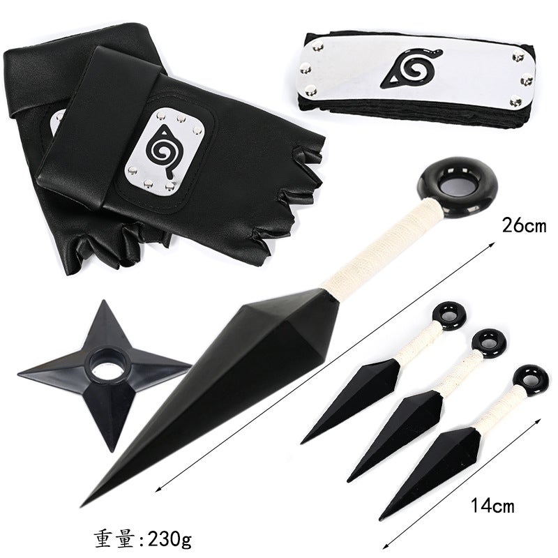 Ninja Props Bag Naruto Bitter Without Flagwood Kakashi Role Playing Suit Gloves Headband Sasuke 3# Suit - Image 2