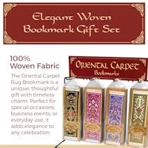 Fun-N-Nuf Oriental Carpet Rug Bookmark - Ifshan- Turkish Style - Beautiful, Elegant, High Quality, Woven Cloth Fabric Bookmarks! Best Gifts for Men Women Adults Teens Teachers & Librarians - Set of 4 Book marks - Image 4