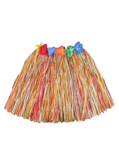 Vitacelli 10Pcs Hawaiian Hula Dancer Grass Skirt With Flower Costume Set  - Image 3